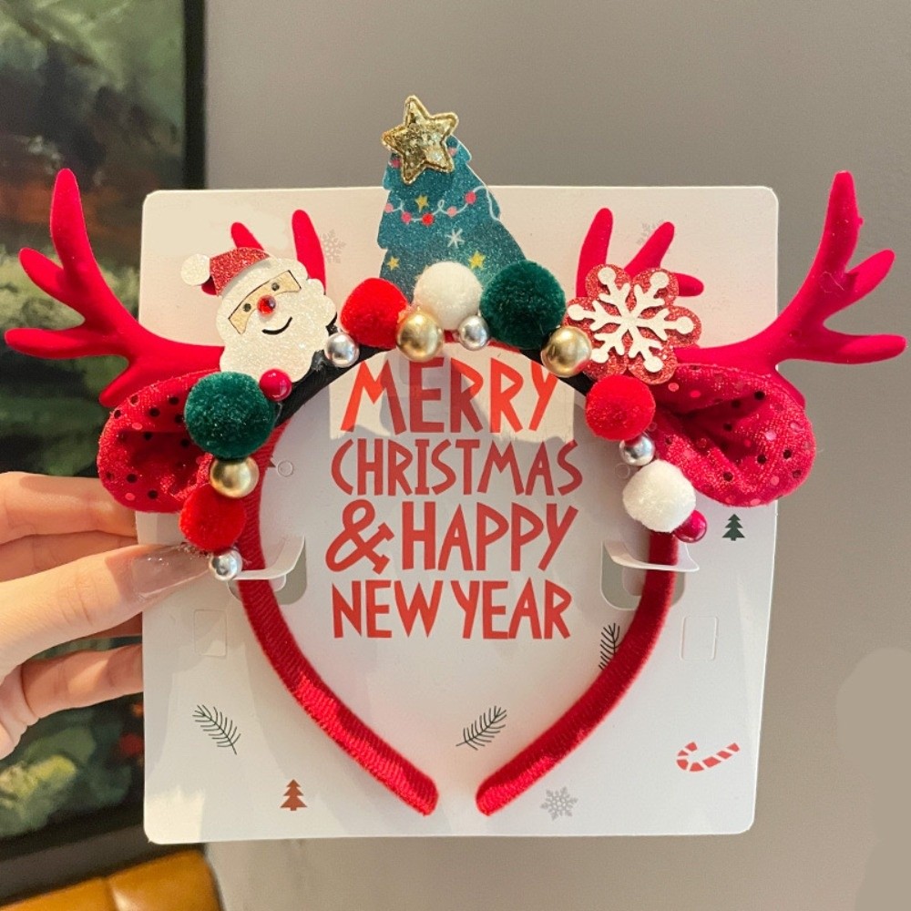 Reindeer Antlers Headband - Carino Cerchietto in Velluto Rosso con